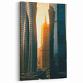 Golden Light Doha Skyline - Modern Architecture Canvas Print
