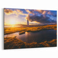 Connecticut Canvas Art - Lighthouse Sunrise Over Marsh Scenic Connecticut Prints
