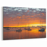 Sailboats at Sunset Coastal Connecticut Scenic Prints - Connecticut Wall Art