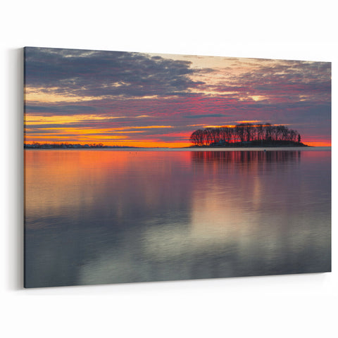Connecticut Scenic Prints - Sunset Over Calm Waters Coastal Connecticut Art