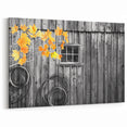 Delaware Wall Art – Autumn Leaves and Rustic Barn Scenic Canvas Print