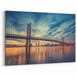 Scenic Delaware Prints – Skyline and Bridge at Dusk on Canvas