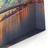 Scenic Delaware Prints – Skyline and Bridge at Dusk on Canvas