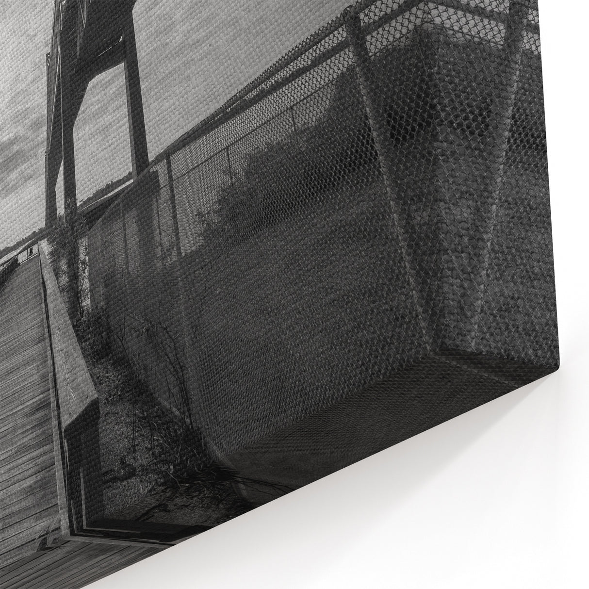 Delaware Wall Art – Black and White Bridge Overlook Scenic Canvas Print