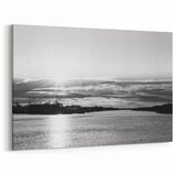 Delaware Nature Photography – Black and White Waterfront Sunset Canvas