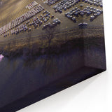 Delaware Night Photography – Aerial View of City Lights and Parking Lot