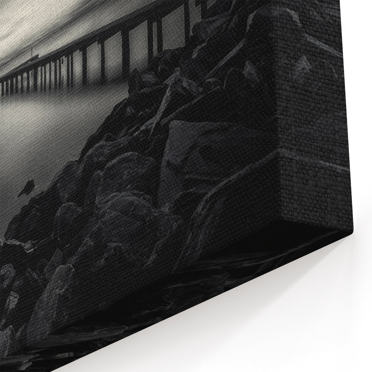 Delaware Wall Art - Serene Coastal Pier in Black and White Canvas Print