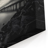Delaware Wall Art - Serene Coastal Pier in Black and White Canvas Print