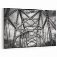Delaware Landscape Canvas - Steel Bridge Architecture in Black and White