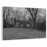 Delaware Landscape Canvas - Abandoned House in Black and White Print