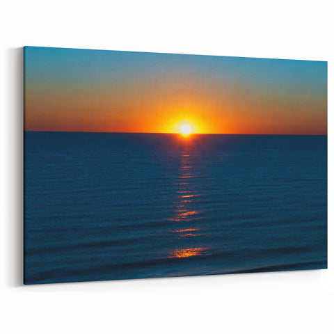 Delaware Coastal Art - Vibrant Ocean Sunset Photography on Canvas