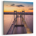 Delaware Coastal Art - Sunset Over Bridge and River Photography Print