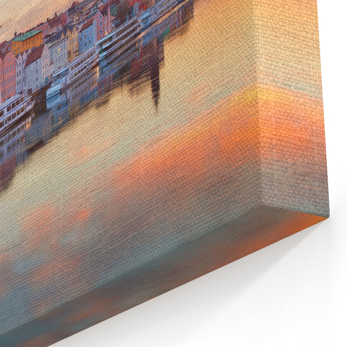 Bavarian Scenery Art - Vibrant Sunset over Passau Cityscape