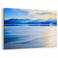 Bavarian Alps Art - Frozen Lake in Winter with Mountain Backdrop