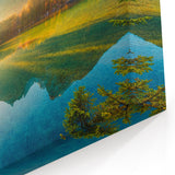 Bavarian Scenery Art - Mountain Reflections in Tranquil Forest Lake