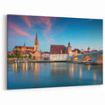Bavarian Scenery Art - Twilight Over Historic Regensburg Cityscape