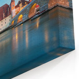 Bavarian Scenery Art - Twilight Over Historic Regensburg Cityscape