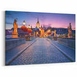 Munich Wall Decor - Iconic Bridge at Twilight with Historic Statues