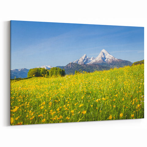 Bavaria Canvas Prints – Bavarian Alps and Meadow Landscape