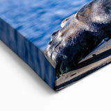 Bavarian Scenery Art – Lion Sculpture and Autumn Lakeside View