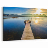 Bavaria Canvas Prints – Lakeside Dock and Mountain Sunset View