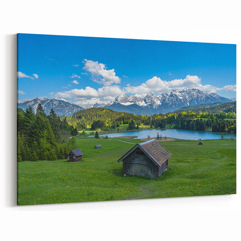 Germany Landscape Prints – Alpine Cabin and Bavarian Mountain Scene