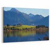 Neuschwanstein Castle Art – Scenic Bavarian Lake and Mountain View