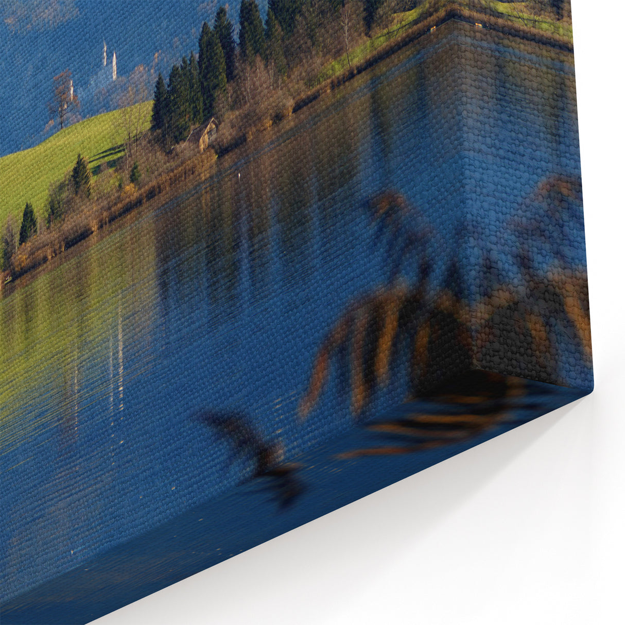 Neuschwanstein Castle Art – Scenic Bavarian Lake and Mountain View