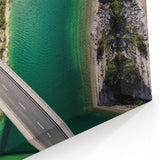 Bavarian Alps Art – Aerial Bridge Over Emerald Green Lake