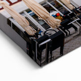 Bavarian Scenery Art – Half-Timbered Buildings and Sunset Sky