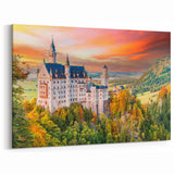 Neuschwanstein Castle Art – Bavarian Fairytale Castle at Sunset