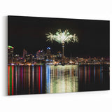 Auckland Fireworks Spectacle - Nighttime Cityscape Canvas