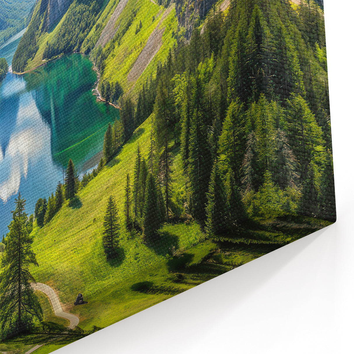 Bavarian Alps Art – Mountain Lake and Scenic Alpine Valley View