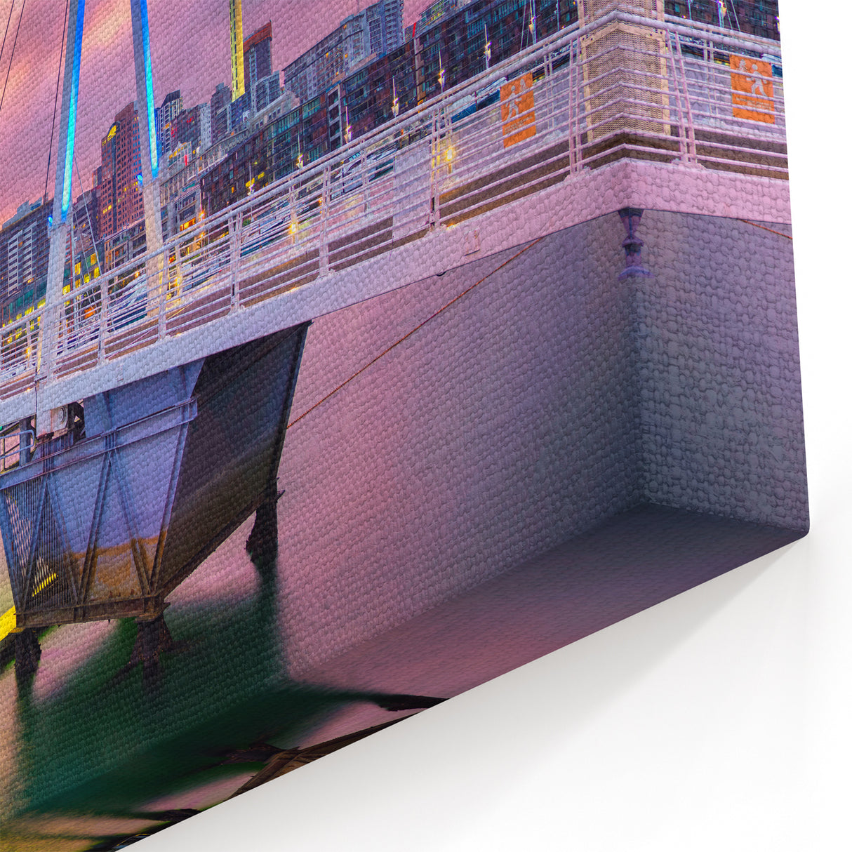 Auckland Sunset Bridge - Colorful Skyline Canvas