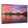 Dusk Over Auckland Skyline - Reflective Canvas Art