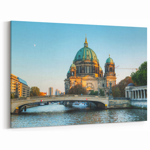 Berlin Cityscape Art - Berlin Cathedral in Golden Sunset Photography