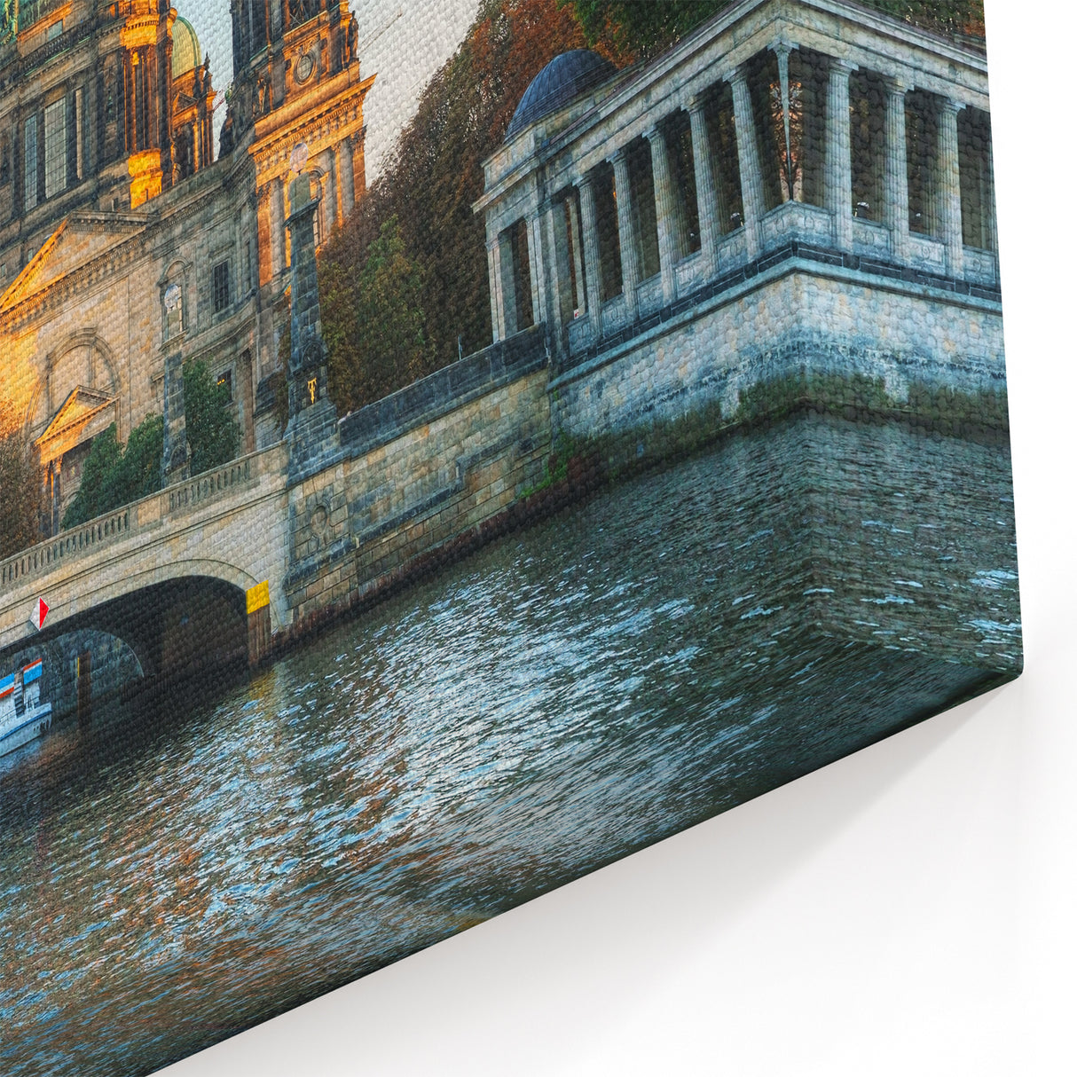 Berlin Cityscape Art - Berlin Cathedral in Golden Sunset Photography