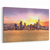 Golden Hour Over Auckland - Cityscape Canvas Art