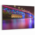 Auckland Bridge Night Lights - Vibrant Cityscape Canvas