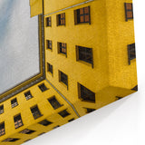 Berlin Skyline Art - Vibrant Yellow Courtyard in Modern Berlin Photography