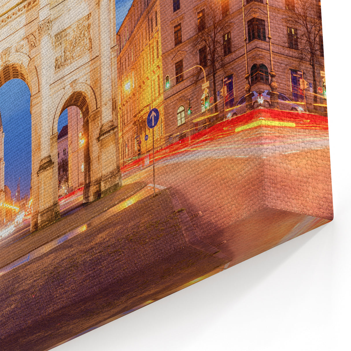 Munich Skyline Poster - Bavarian Architecture Decor Siegestor at Dusk