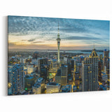 Auckland Dusk Panorama - Skyline Canvas Art