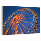 Oktoberfest Artwork - Bavarian Ferris Wheel Canvas at Night