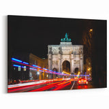 Munich Skyline Poster - Siegestor at Night with Light Trails