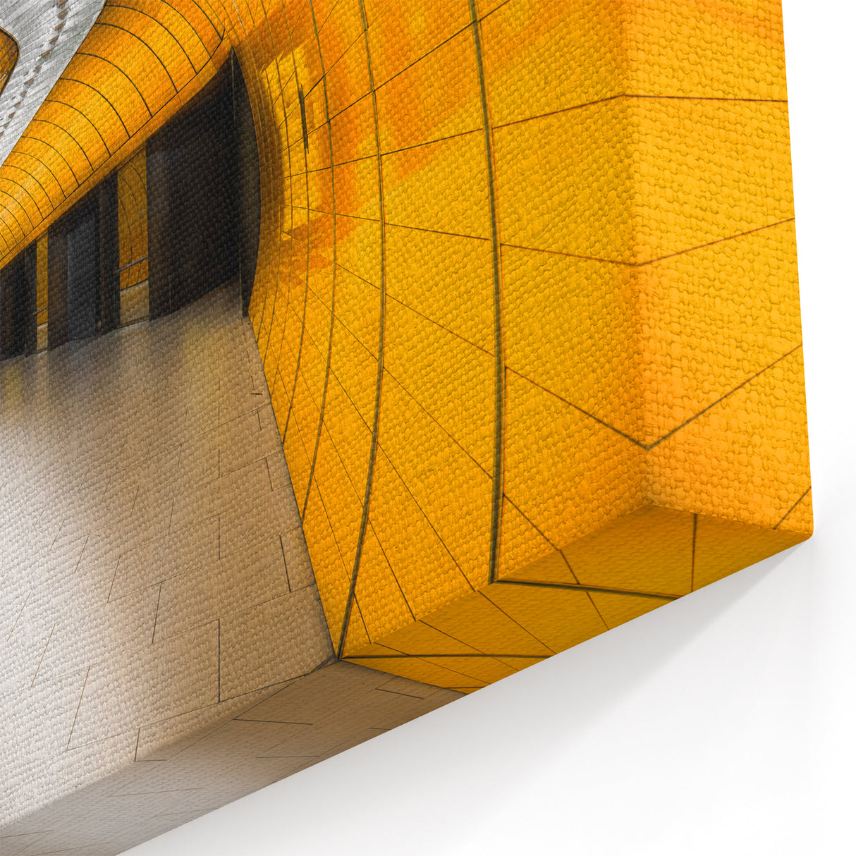 German Cityscape Canvas - Vibrant Munich Subway Architecture in Orange