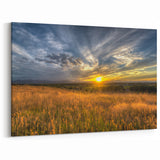 Colorado Sunset Wall Art – Boulder Landscape Canvas with Golden Fields