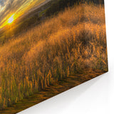 Colorado Sunset Wall Art – Boulder Landscape Canvas with Golden Fields