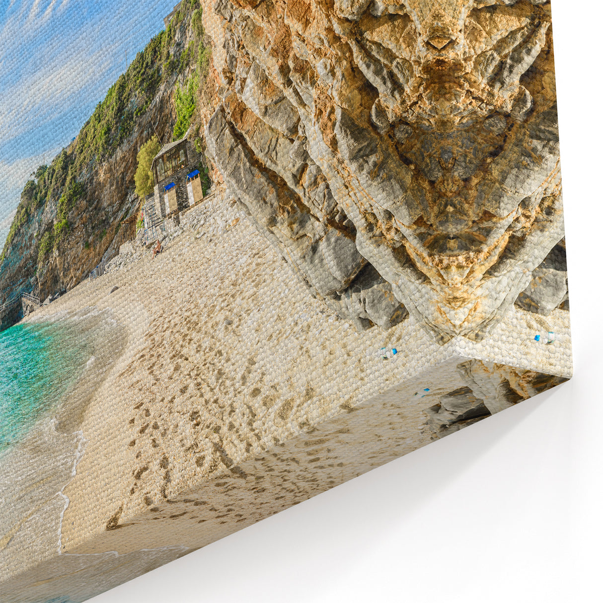 Greek Islands Art Prints - Serene Beach Cave on Corfu Coast