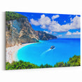 Mykonos Wall Decor - Vibrant Greek Beach & Cliff Landscape