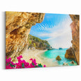 Greek Islands Art Prints - Vibrant Bougainvillea & Coastal Cave